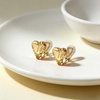 image:imageEVEVIC Austrian Crystal Heart Clip on Earrings for Women Trendy 14K Gold Plated Hypoallergenic Non Piercing Comfortable Earrings Jewelry GiftLight Topaz