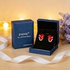 image:imageEVEVIC Austrian Crystal Heart Clip on Earrings for Women Trendy 14K Gold Plated Hypoallergenic Non Piercing Comfortable Earrings Jewelry GiftRed