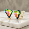 image:imageEVEVIC Austrian Crystal Heart Clip on Earrings for Women Trendy 14K Gold Plated Hypoallergenic Non Piercing Comfortable Earrings Jewelry GiftVitrail Medium