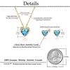 image:imageEVEVIC Austrian Crystal Heart Pendant Necklace Earrings for Women 14K Gold Plated Hypoallergenic Jewelry SetAquamarine