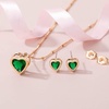 image:imageEVEVIC Austrian Crystal Heart Pendant Necklace Earrings for Women 14K Gold Plated Hypoallergenic Jewelry SetEmerald