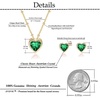 image:imageEVEVIC Austrian Crystal Heart Pendant Necklace Earrings for Women 14K Gold Plated Hypoallergenic Jewelry SetEmerald