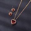 image:imageEVEVIC Austrian Crystal Heart Pendant Necklace Earrings for Women 14K Gold Plated Hypoallergenic Jewelry SetRed