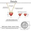 image:imageEVEVIC Austrian Crystal Heart Pendant Necklace Earrings for Women 14K Gold Plated Hypoallergenic Jewelry SetRed