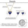 image:imageEVEVIC Austrian Crystal Heart Pendant Necklace Earrings for Women 14K Gold Plated Hypoallergenic Jewelry SetSapphire