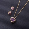 image:imageEVEVIC Austrian Crystal Heart Pendant Necklace Earrings for Women 14K Gold Plated Hypoallergenic Jewelry SetTanzanite