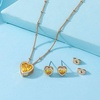 image:imageEVEVIC Austrian Crystal Heart Pendant Necklace Earrings for Women 14K Gold Plated Hypoallergenic Jewelry SetTopaz