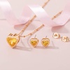 image:imageEVEVIC Austrian Crystal Heart Pendant Necklace Earrings for Women 14K Gold Plated Hypoallergenic Jewelry SetTopaz