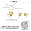 image:imageEVEVIC Austrian Crystal Heart Pendant Necklace Earrings for Women 14K Gold Plated Hypoallergenic Jewelry SetTopaz