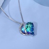 image:imageEVEVIC Austrian Crystal Heart Pendant Necklaces for Women Fashion 14K Gold Plated Dainty Necklace Hypoallergenic JewelryBermuda Blue