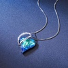image:imageEVEVIC Austrian Crystal Heart Pendant Necklaces for Women Fashion 14K Gold Plated Dainty Necklace Hypoallergenic JewelryBermuda Blue