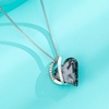 image:imageEVEVIC Austrian Crystal Heart Pendant Necklaces for Women Fashion 14K Gold Plated Dainty Necklace Hypoallergenic JewelryBlack