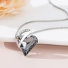 image:imageEVEVIC Austrian Crystal Heart Pendant Necklaces for Women Fashion 14K Gold Plated Dainty Necklace Hypoallergenic JewelryBlack