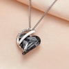 image:imageEVEVIC Austrian Crystal Heart Pendant Necklaces for Women Fashion 14K Gold Plated Dainty Necklace Hypoallergenic JewelryBlack