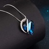 image:imageEVEVIC Austrian Crystal Heart Pendant Necklaces for Women Fashion 14K Gold Plated Dainty Necklace Hypoallergenic JewelryDark Blue