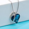 image:imageEVEVIC Austrian Crystal Heart Pendant Necklaces for Women Fashion 14K Gold Plated Dainty Necklace Hypoallergenic JewelryDark Blue