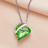 image:imageEVEVIC Austrian Crystal Heart Pendant Necklaces for Women Fashion 14K Gold Plated Dainty Necklace Hypoallergenic JewelryFern Green