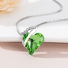 image:imageEVEVIC Austrian Crystal Heart Pendant Necklaces for Women Fashion 14K Gold Plated Dainty Necklace Hypoallergenic JewelryFern Green
