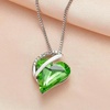 image:imageEVEVIC Austrian Crystal Heart Pendant Necklaces for Women Fashion 14K Gold Plated Dainty Necklace Hypoallergenic JewelryFern Green