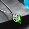 image:imageEVEVIC Austrian Crystal Heart Pendant Necklaces for Women Fashion 14K Gold Plated Dainty Necklace Hypoallergenic JewelryFern Green