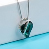 image:imageEVEVIC Austrian Crystal Heart Pendant Necklaces for Women Fashion 14K Gold Plated Dainty Necklace Hypoallergenic JewelryGreen