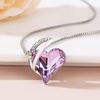 image:imageEVEVIC Austrian Crystal Heart Pendant Necklaces for Women Fashion 14K Gold Plated Dainty Necklace Hypoallergenic JewelryLight Purple
