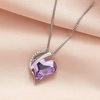 image:imageEVEVIC Austrian Crystal Heart Pendant Necklaces for Women Fashion 14K Gold Plated Dainty Necklace Hypoallergenic JewelryLight Purple