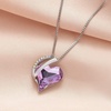 image:imageEVEVIC Austrian Crystal Heart Pendant Necklaces for Women Fashion 14K Gold Plated Dainty Necklace Hypoallergenic JewelryLight Purple