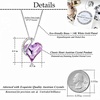 image:imageEVEVIC Austrian Crystal Heart Pendant Necklaces for Women Fashion 14K Gold Plated Dainty Necklace Hypoallergenic JewelryLight Purple
