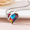 image:imageEVEVIC Austrian Crystal Heart Pendant Necklaces for Women Fashion 14K Gold Plated Dainty Necklace Hypoallergenic JewelryRainbow