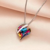 image:imageEVEVIC Austrian Crystal Heart Pendant Necklaces for Women Fashion 14K Gold Plated Dainty Necklace Hypoallergenic JewelryRainbow