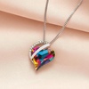 image:imageEVEVIC Austrian Crystal Heart Pendant Necklaces for Women Fashion 14K Gold Plated Dainty Necklace Hypoallergenic JewelryRainbow