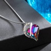 image:imageEVEVIC Austrian Crystal Heart Pendant Necklaces for Women Fashion 14K Gold Plated Dainty Necklace Hypoallergenic JewelryRainbow