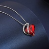 image:imageEVEVIC Austrian Crystal Heart Pendant Necklaces for Women Fashion 14K Gold Plated Dainty Necklace Hypoallergenic JewelryRed