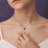 image:imageEVEVIC Austrian Crystal Heart Pendant Necklaces for Women Fashion 14K Gold Plated Dainty Necklace Hypoallergenic JewelryTanzanite
