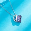 image:imageEVEVIC Austrian Crystal Heart Pendant Necklaces for Women Fashion 14K Gold Plated Dainty Necklace Hypoallergenic JewelryTanzanite