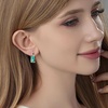 image:imageEVEVIC Austrian Crystal Leverback Earrings for Women Baguette Crystal Drop Earrings 14K Rose Gold Plated Hypoallergenic Jewelry GiftAquamarine