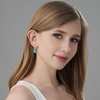 image:imageEVEVIC Austrian Crystal Leverback Earrings for Women Baguette Crystal Drop Earrings 14K Rose Gold Plated Hypoallergenic Jewelry GiftAquamarine