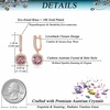 image:imageEVEVIC Austrian Crystal Leverback Square Cushion Halo Dangle Huggie Earrings for Women 14K Gold Plated Hypoallergenic Jewelry GiftAntique Pink