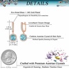 image:imageEVEVIC Austrian Crystal Leverback Square Cushion Halo Dangle Huggie Earrings for Women 14K Gold Plated Hypoallergenic Jewelry GiftAquamarine