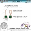 image:imageEVEVIC Austrian Crystal Leverback Square Cushion Halo Dangle Huggie Earrings for Women 14K Gold Plated Hypoallergenic Jewelry GiftEmerald Green