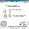 image:imageEVEVIC Austrian Crystal Leverback Square Cushion Halo Dangle Huggie Earrings for Women 14K Gold Plated Hypoallergenic Jewelry GiftFern Green