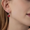 image:imageEVEVIC Austrian Crystal Leverback Square Cushion Halo Dangle Huggie Earrings for Women 14K Gold Plated Hypoallergenic Jewelry GiftRed