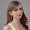image:imageEVEVIC Austrian Crystal Leverback Square Cushion Halo Dangle Huggie Earrings for Women 14K Gold Plated Hypoallergenic Jewelry GiftRed