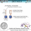 image:imageEVEVIC Austrian Crystal Leverback Square Cushion Halo Dangle Huggie Earrings for Women 14K Gold Plated Hypoallergenic Jewelry GiftSapphire