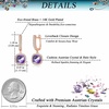 image:imageEVEVIC Austrian Crystal Leverback Square Cushion Halo Dangle Huggie Earrings for Women 14K Gold Plated Hypoallergenic Jewelry GiftTanzanite