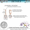 image:imageEVEVIC Austrian Crystal Leverback Square Cushion Halo Dangle Huggie Earrings for Women 14K Gold Plated Hypoallergenic Jewelry GiftWhite Clear