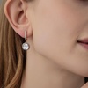 image:imageEVEVIC Austrian Crystal Leverback Square Cushion Halo Dangle Huggie Earrings for Women 14K Gold Plated Hypoallergenic Jewelry GiftWhite Clear