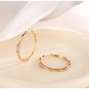 image:imageEVEVIC Austrian Crystal Lightweight Bamboo Gold Hoop Earrings for Women 14K Rose Gold Plated Hypoallergenic Earring Jewelry GiftAntique Pink