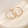 image:imageEVEVIC Austrian Crystal Lightweight Bamboo Gold Hoop Earrings for Women 14K Rose Gold Plated Hypoallergenic Earring Jewelry GiftAquamarine